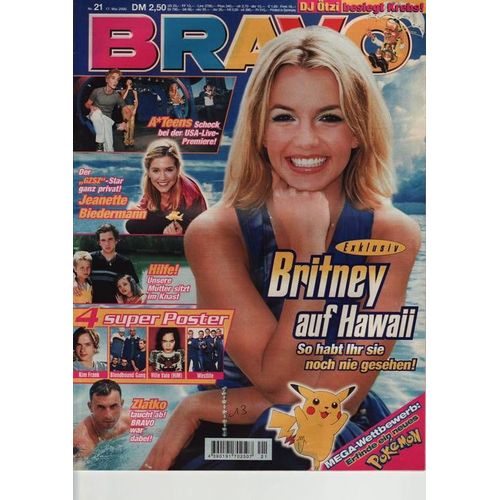 Bravo (Edition Allemagne) / 17-05-2000  N° 21 : Britney Spears (2p) - David Boreanaz (1p) - Kim Frank (2p Poster) - Him (2p Poster)