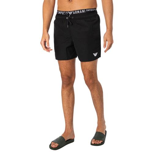 Emporio Armani Short De Bain Double Ceinture, Noir