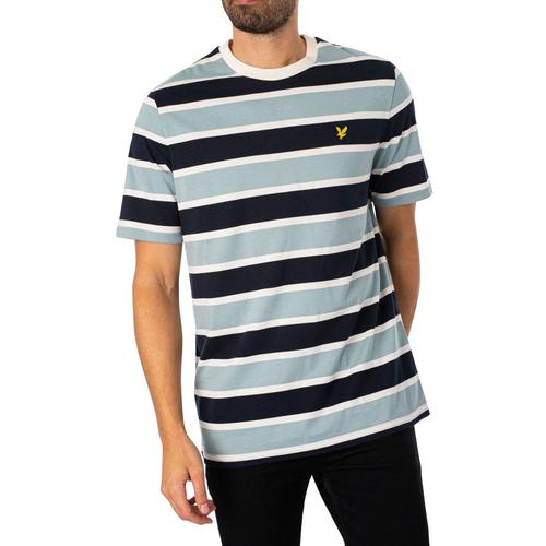 Lyle & Scott T-Shirt Décontracté À Rayures, Bleu