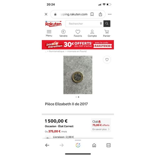 Pièces Raté De 1 Euro On Poud De La Reine Elisabeth Ll Comme Dit Qu¿Elle Repose En Paix.