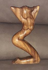 Sculpture en bois signée - Femme Nue - 25 cm