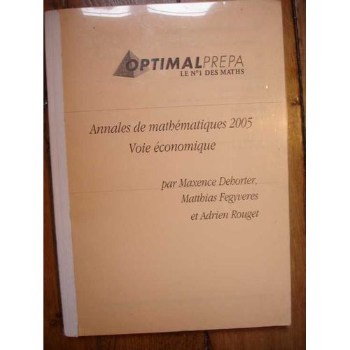 Annales De Mathématiques 2005 Voie Économique Hors-Série N° 1