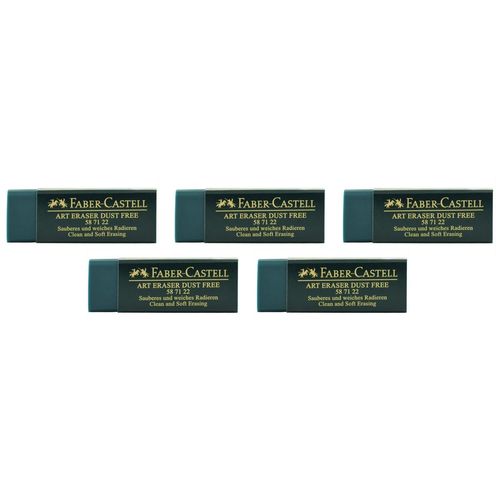 Faber-Castell Lot De 5 Gommes En Plastique Dust-Free Verte