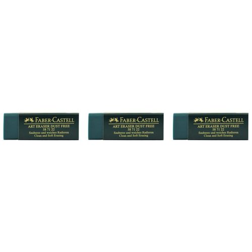 Faber-Castell Lot De 3 Gommes En Plastique Dust-Free Verte