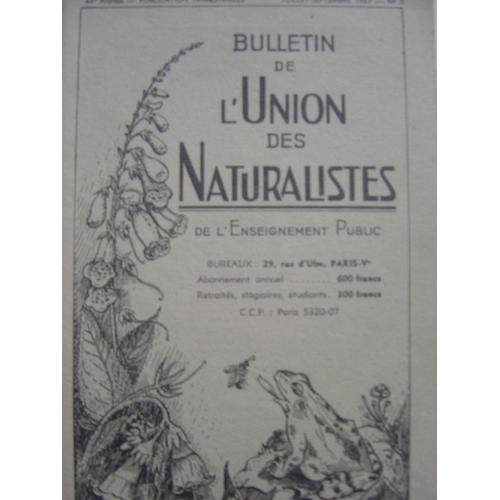 Bulletin De L'union Des Naturalistes De L'enseignement Public  N° 3