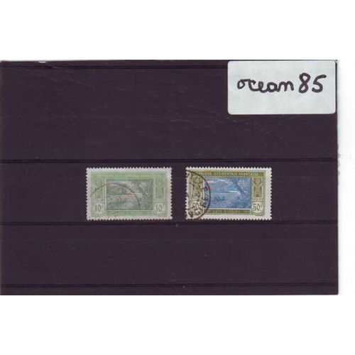 Côte D'ivoire 1922 : Lagune Ebrié - Lot De 2 Timbres Oblitérés