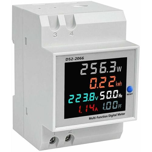 Indicateur de consommation électrique D52-2066 compteur électrique phase ménage smart watt-heure mètre rail de guidage type 220V tension courant puissance fréquence facteur compteur compteur AC40-300V