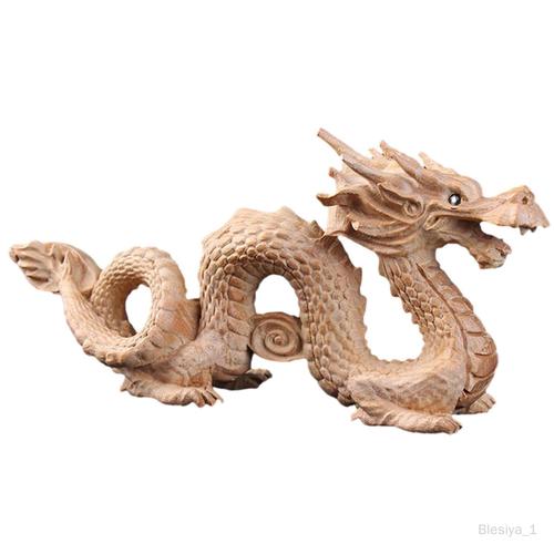 Figurine en bois pour bureau d'intérieur, Statue de Dragon pour cheminée,