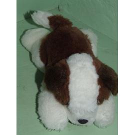 Chien Doudou Taj Import Peluche Blanc Marron Qui Tire La Langue 25 Cms Rakuten