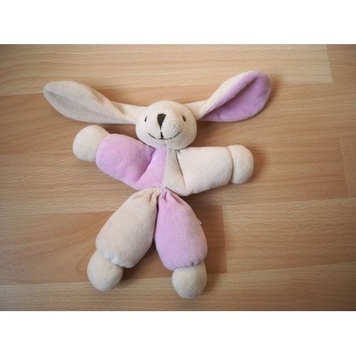 Doudou Lapin Rose/Écru