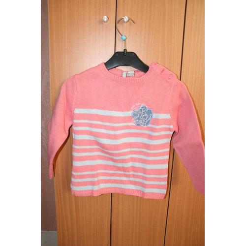 Pull Tout Compte Fait Rose Et Bleu 86 Cm