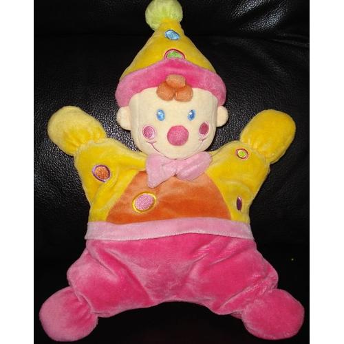 Doudou Clown Rose Et Orange