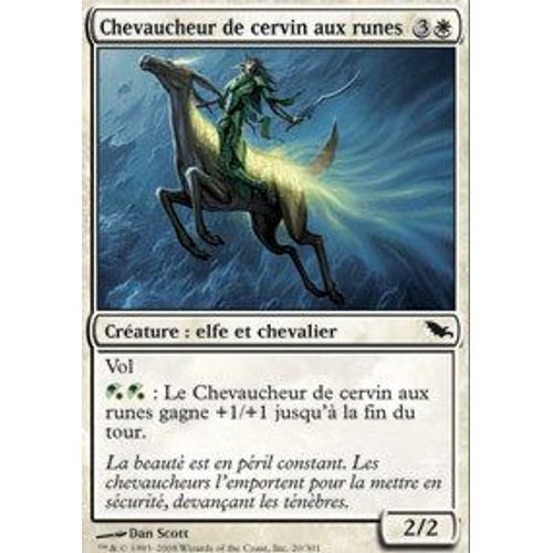 Chevaucheur De Cervin Aux Runes  - Magic Mtg - Sombrelande 20 - C