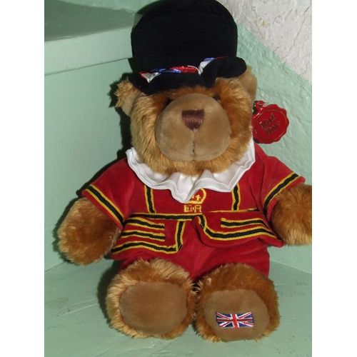 Ours Doudou Keel Toys Teddy Bear Peluche England English Rouge Jaune Noir  33  Cms