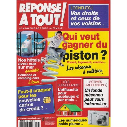 Réponse À Tout N° 156 : Qui Veut Gagner Du Piston ?