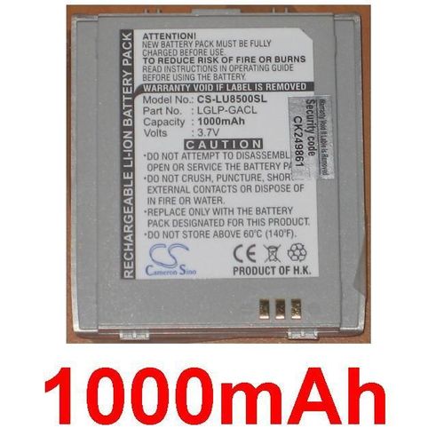 Batterie Compatible Lg U8500, U880, U8880, 2388, P/N: Lglp-Gacl, ***1000mah***