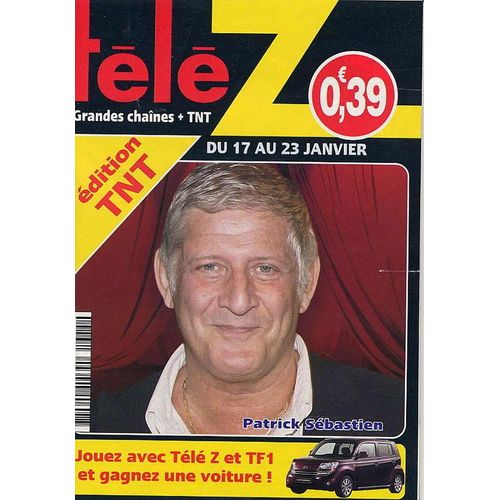 Tele Z Du 12 Janvier 2009  N° 1375 : Patrick Sebastien (Couverture +1p)