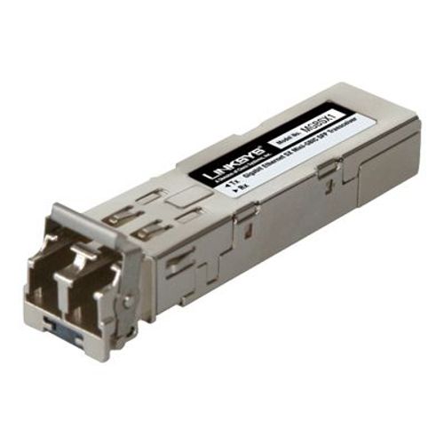 Linksys MGBSX1 - Module transmetteur SFP (mini-GBIC) - 1GbE - 1000Base-SX - 850 nm - pour Linksys 24-Port 10/100, 24-Port 10/100/1000