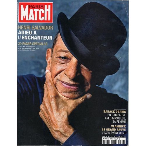 Paris Match Du 20 Fevrier 2008  N° 3066 : Henri Salvador (Couv+20p) Laurent Ruquier (3p) Cali (1p) Laurence Ferrari (4p) Antoine De Caunes - Jean Rochefort (4p) Isabelle Adjani (1p)