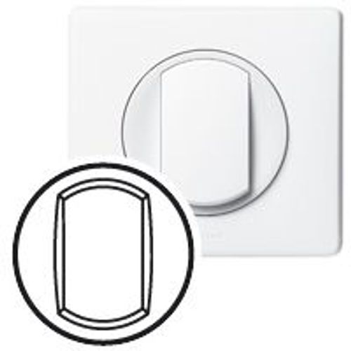 Enjoliveur large Céliane pour interrupteur , va-et-vient ou poussoir Soft - Blanc - Legrand