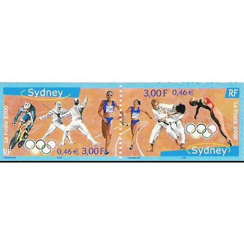 Timbre France 2000 - J.O De Sydney - La Paire Se Tenant