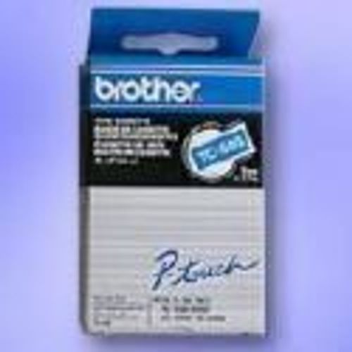 Rubans Pour P-Touch 500/8e/2000/3000/5000 - L: 7.7 M - H: 12 Mm - Tc 101 - Caractères Noirs - Ruban Transparent
