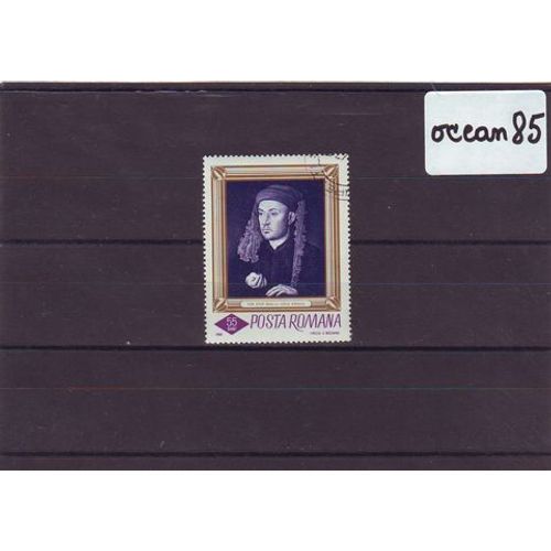 Roumanie 1966 : Tableau De La Galerie Nationale De Bucarest : L'homme Au Bonnet Bleu De Van Eyck - Timbre Oblitéré