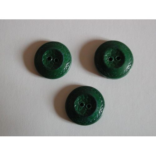 3 Boutons - Vert - Diamètre 2.5 Cm -