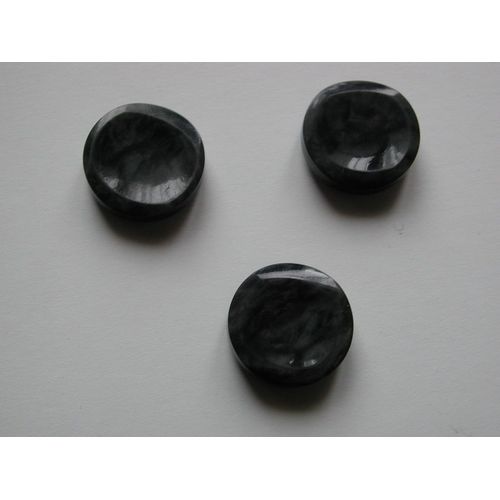 3 Boutons - Noir Marbré - Diamètre 2.6 Cm