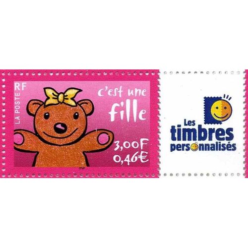 Timbre Personnalisé C'est Une Fille 2001 Logo Les Timbres Personnalisés