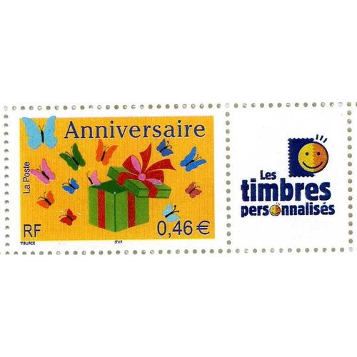 Timbre Personnalisé Anniversaire 2002 Logo Les Timbres Personnalisés