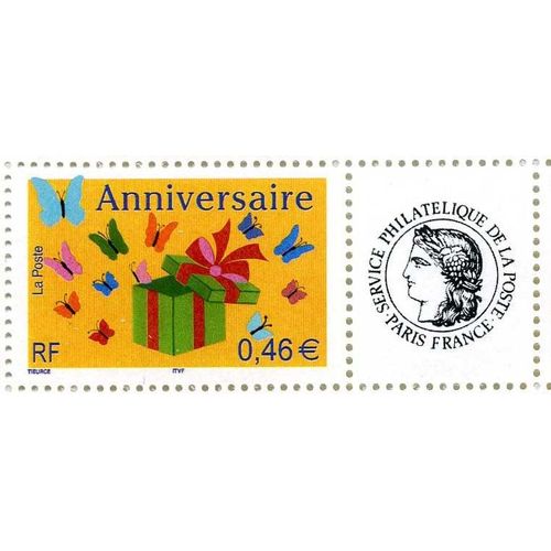 Timbre Personnalisé Anniversaire 2002 Logo Service Philatélique