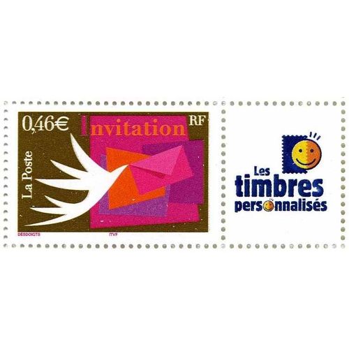 Timbre Personnalisé Invitation 2002 Logo Les Timbres Personnalisés