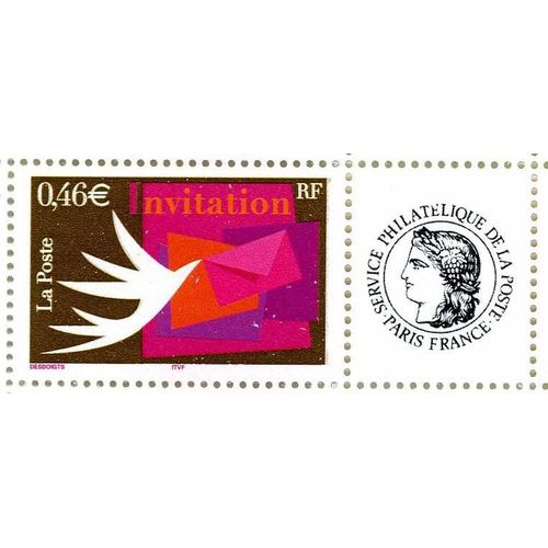 Timbre Personnalisé Invitation 2002 Logo Service Philatélique