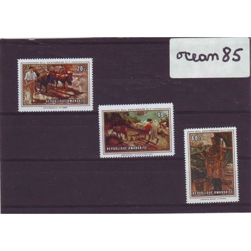 Rwanda 1969 : 50ème Anniversaire De L'organisation Internationale Du Travail - Série De 3 Valeurs Neuves