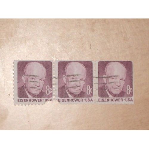 Lot De 3 Timbres Eisenhower 8 C - Usa