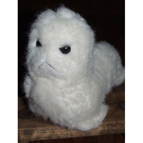 Phoque Doudou Anima Peluche Blanc De 27 Cms