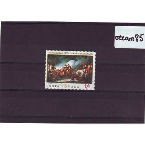 Roumanie 1976 : Bicentenaire De L'indépendance Des Etats-Unis : Tableau : Capture Des Hessians Par J.Trumbull - Timbre Oblitéré