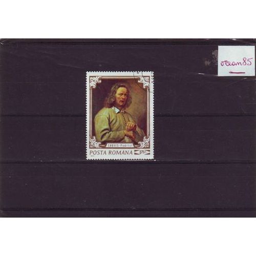 Roumanie 1970 : Tableau Du Musée De Bruckenthal À Sibiu : Portrait Du Peintre Coques : Le Toucher - Timbre Oblitéré