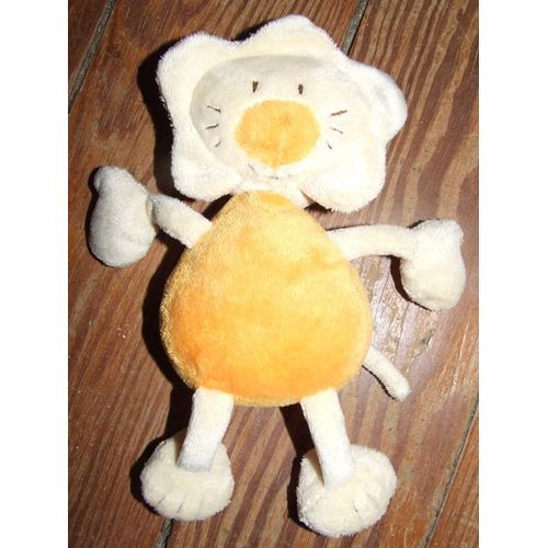 Lion Doudou Babysun Baby Sun Beige Orange Peluche 19cm