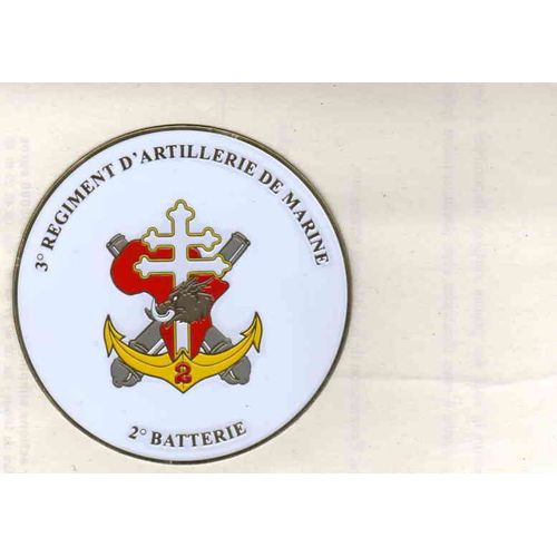 Insigne Métallique Rond Du 3ème Rama 2ème Batterie