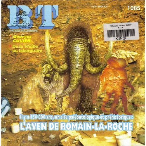 Bt Magazine Documentaire Il Ya 150 000 Ans, Un Site Paléontologique Et Préhistorique  N° 1085 : Il Ya 150 000 Ans, Un Site Paléontologique Et Préhistorique, L'aven De Romain-La-Roche