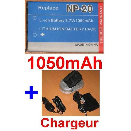 Chargeur + Batterie Casio Np20 Np-20 Np-20dba Neuve **900mah** Compatible Exilim Ex-M1, M2, M20, M20u,  Exilim Ex-S1, S1pm, S100,  S2, S3, S20, S20u, S23, S100we