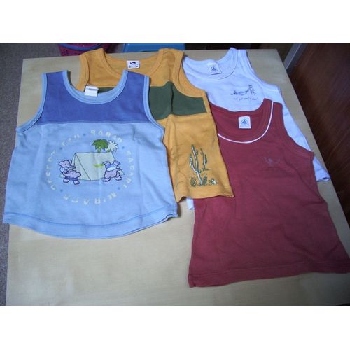 Lot De 4 T-Shirt Petit Bateau Absorba 2 Ans Sans Manches
