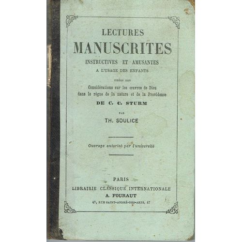 Lectures Manuscrites Instructives Et Amusantes A L'usage Des Enfants