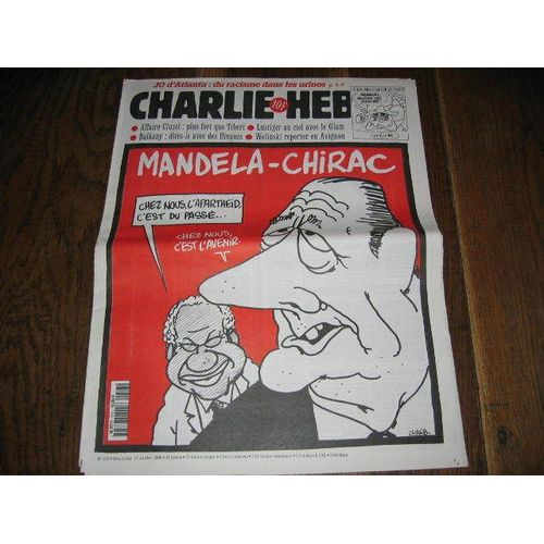 Charlie Hebdo  1996 Juillet 17  N° 213 : Mandela   Chirac