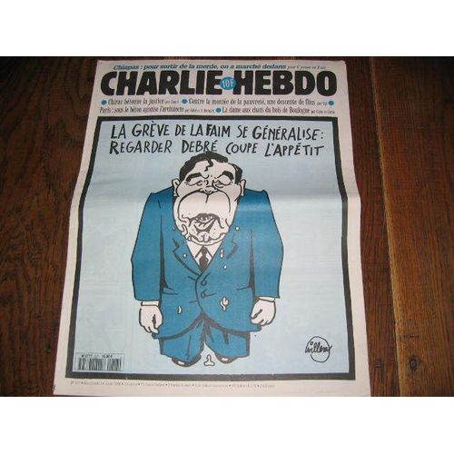 Charlie Hebdo  1996 Aout 14  N° 217 : La Greve De La Faim  Se Generalise Regarder Debre Coupel'appetit