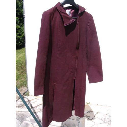 Trench Etam , Couleur Prune , Taille 42, Zippé , Et Doublé
