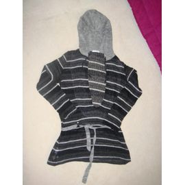 Pull Capuche Rayé Gris Promod