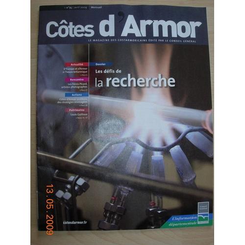 Cotes D'armor Magazine  N° 75 : Les Defis De La Recherche,Les Frères Picard,Artistes Photographes